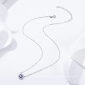 Lucky Blue Eye Clear CZ Pendant Necklace Women Luxury 925 Sterling Silver Jewelry